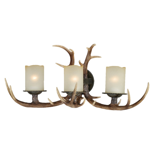 Cast Antler Triple Wall Lamp