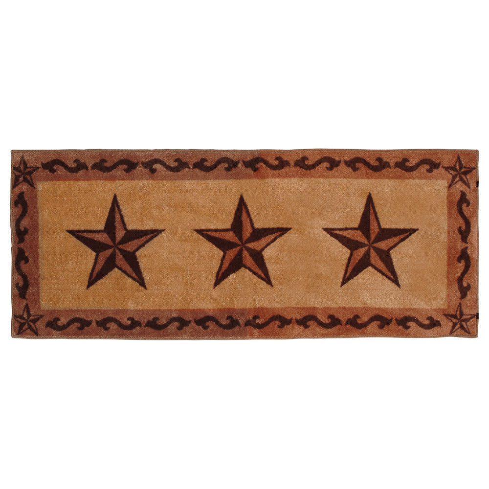 Chocolate Scrolls & Stars Bath Runner - OUT OF STOCK UNTIL 09/16/2026