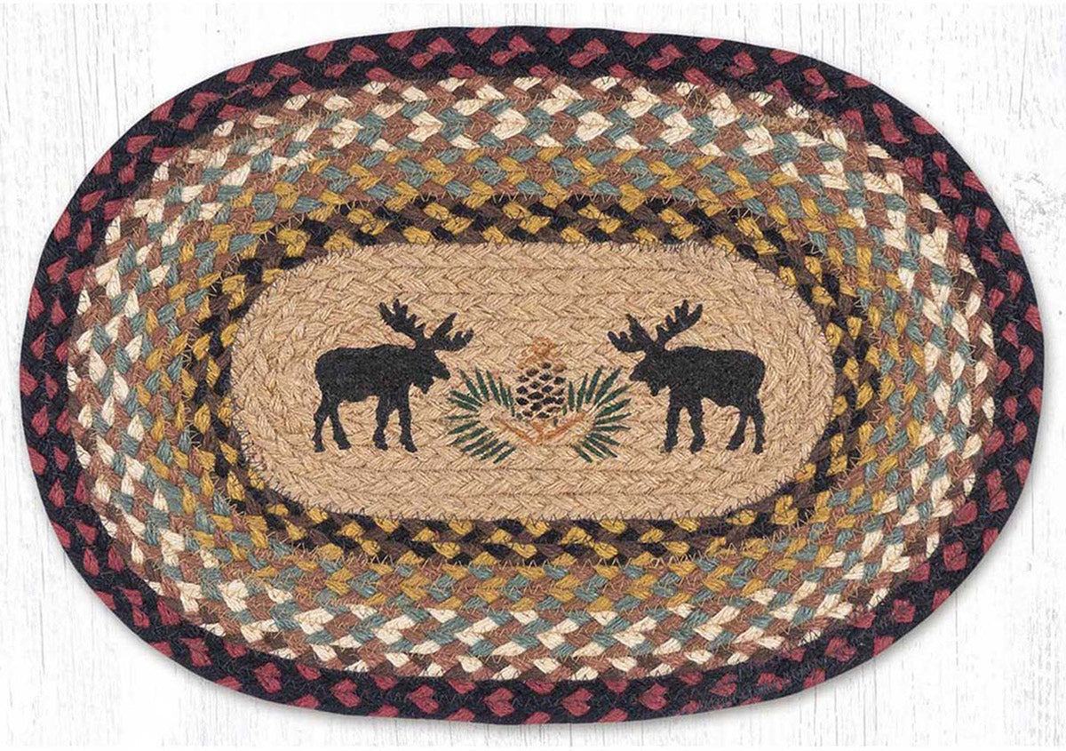 Moose & Pinecone Oval Placemats - Set of 2