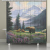 Mountain Cubs and Flowers Shower Curtain