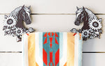 Floral Horse Metal Towel Bar