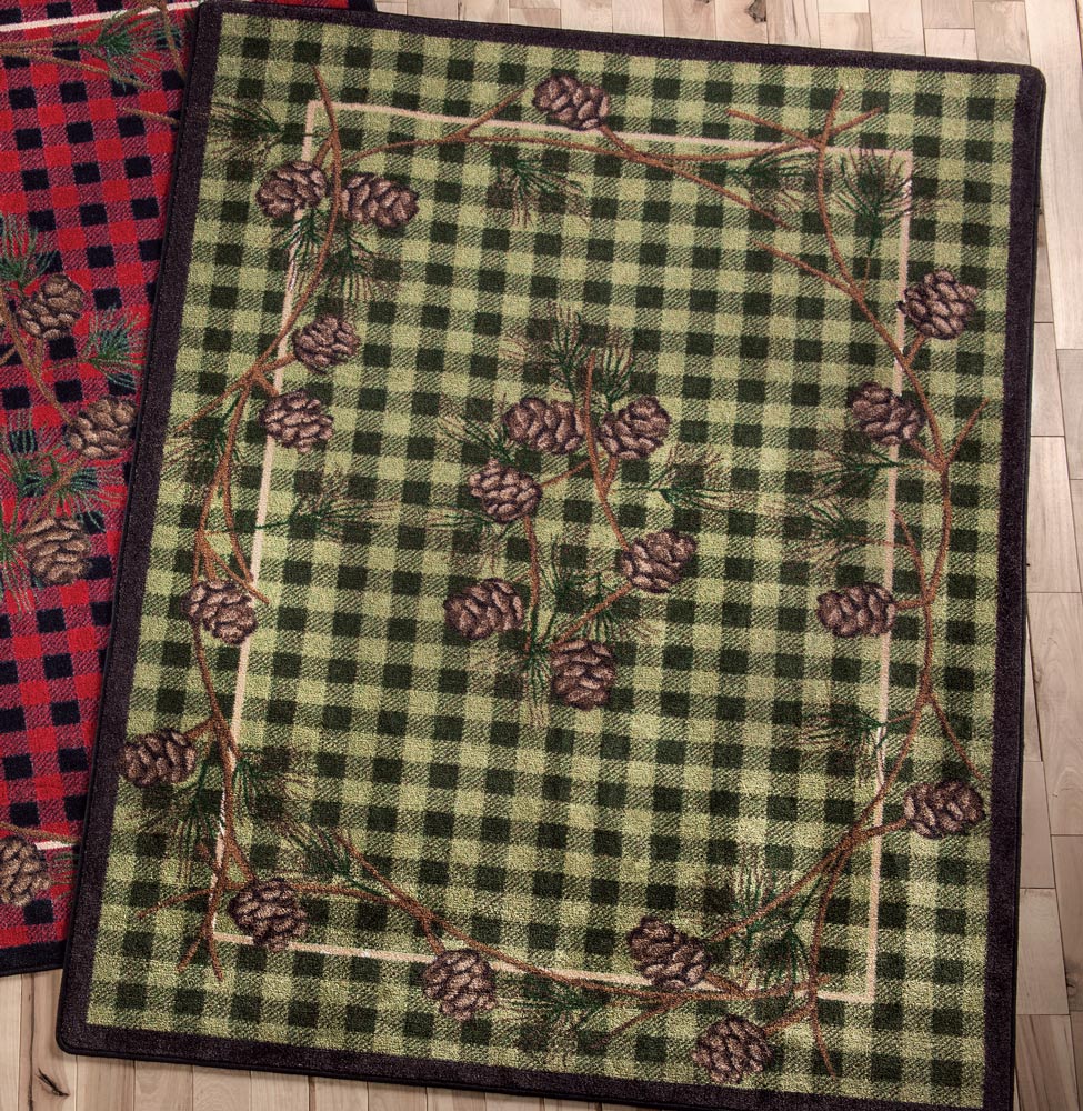 Wooded Pines Green Rug - 4 x 5