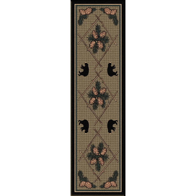 Pinecone & Bears Rug - 2 x 8