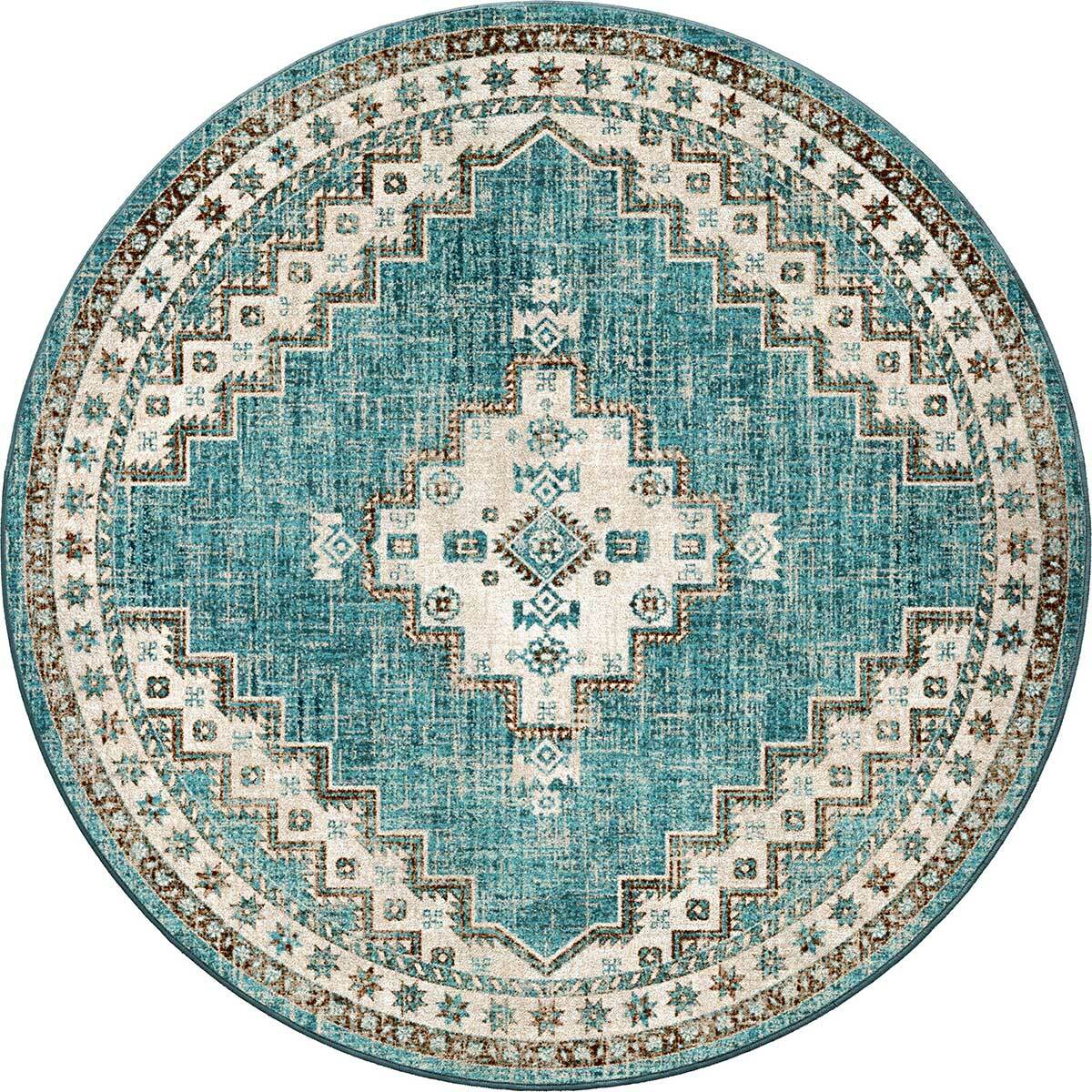 Sedona Nights Turquoise Rug - 8 Ft. Round