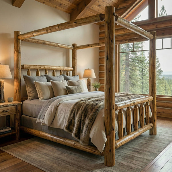 Canopy Log Bed - Queen
