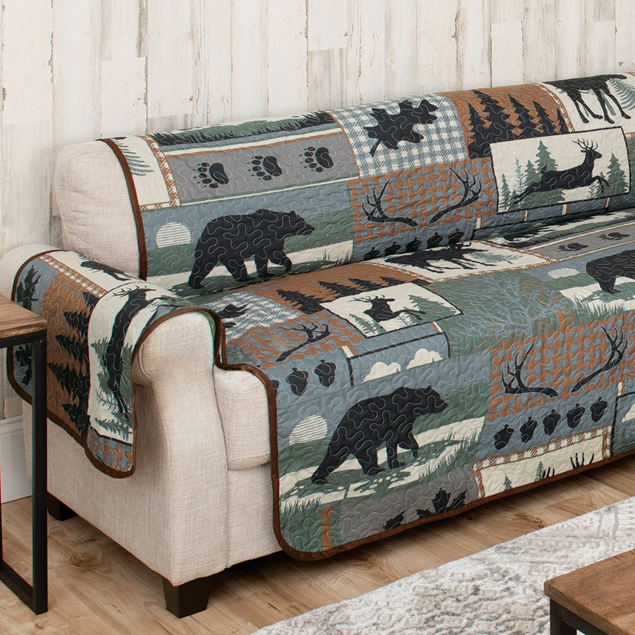 Twilight Woods Bear & Moose Loveseat Cover