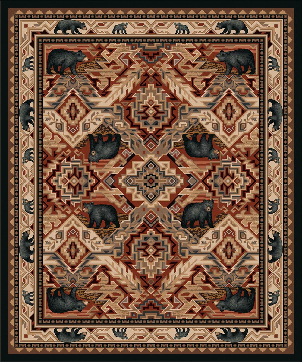 Black Bear Manor Rug - 11 x 13