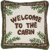 Welcome to the Cabin Hooked Wool Pillow - OUT OF STOCK