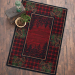 Pinecones Forest Plaid Rug - 3 x 4