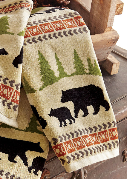 Ivory Mountain Bears Hand Towel