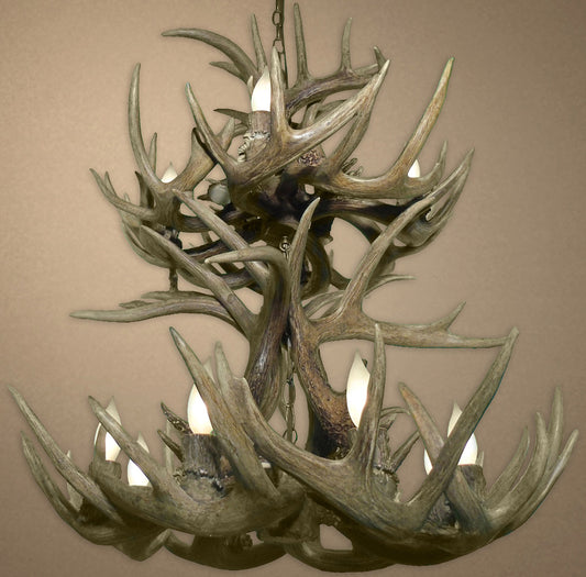 Real Single Tier White-tail Deer Chandelier