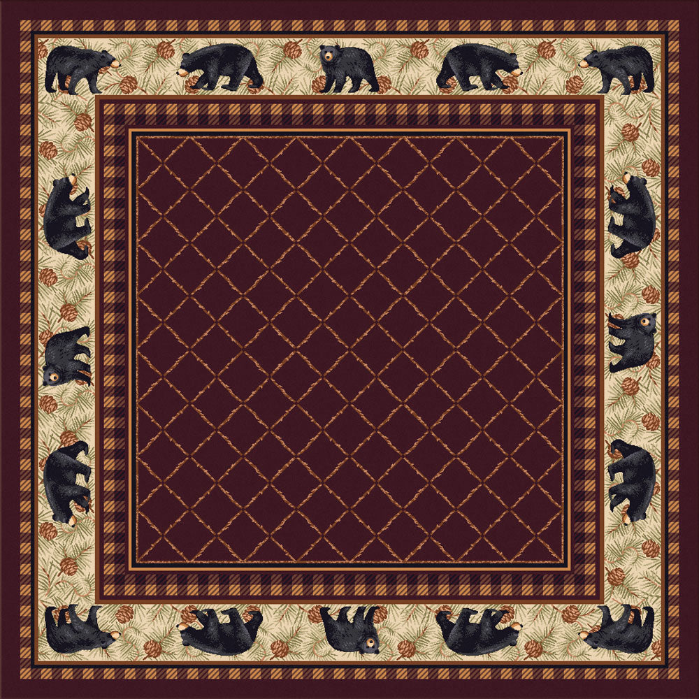 Bear Retreat Rust Rug - 8 Ft. Square
