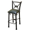 Coronado Iron Barstool with Back - Colonial Sage - Set of 2