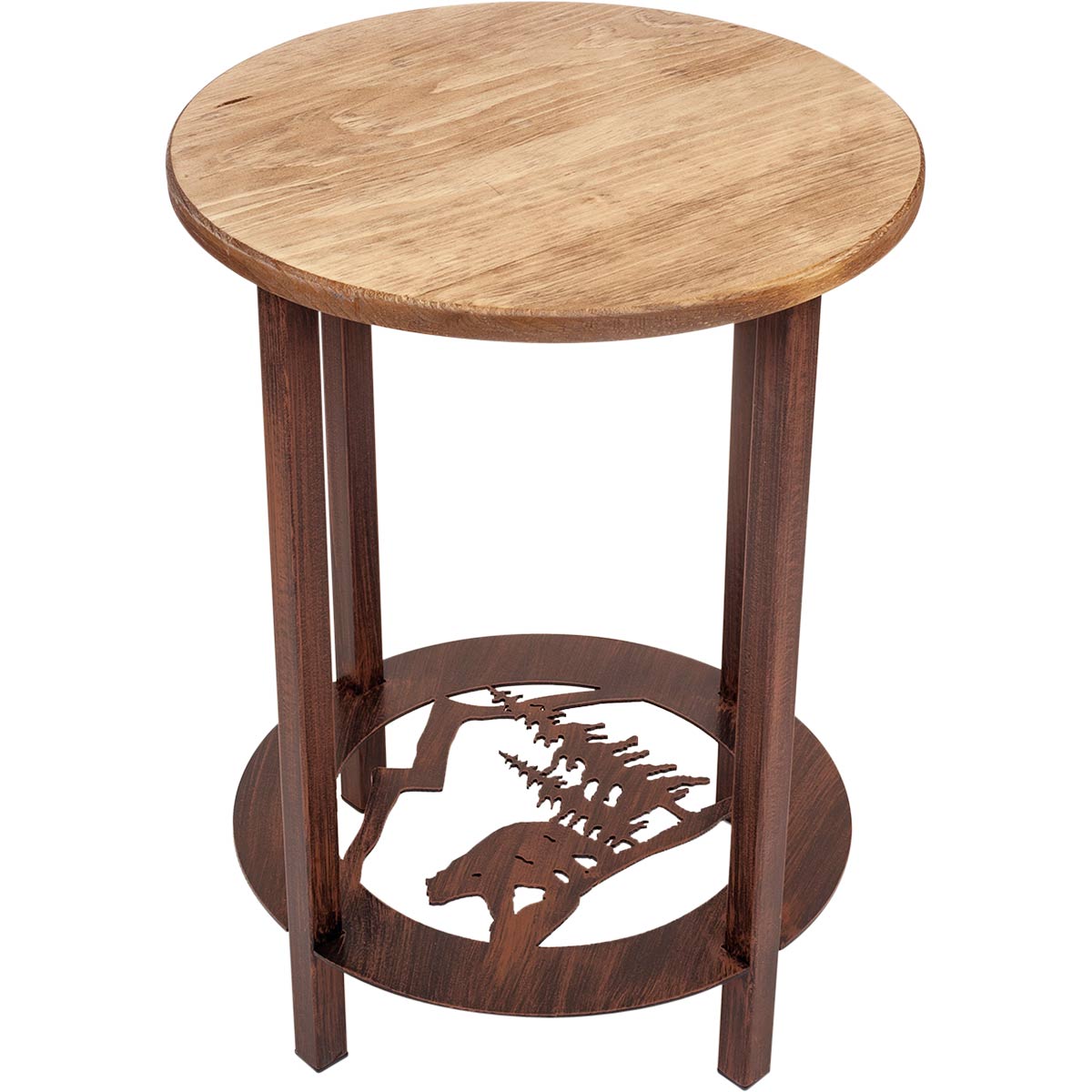 Boise End Table with Bear Scene