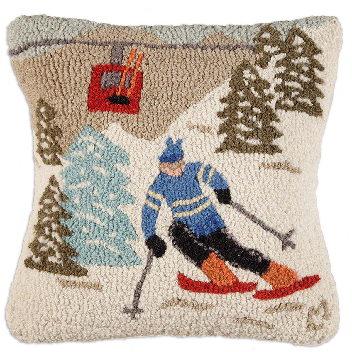 Gondola Run Hooked Wool Pillow - OUT OF STOCK UNTIL 09/03/2026