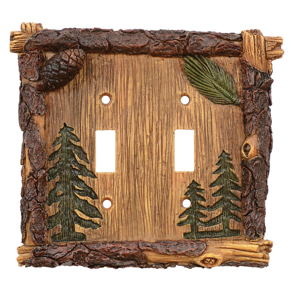 Pinecone & Tree Double Switch Cover