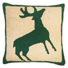 Reindeer Hooked Wool Pillow