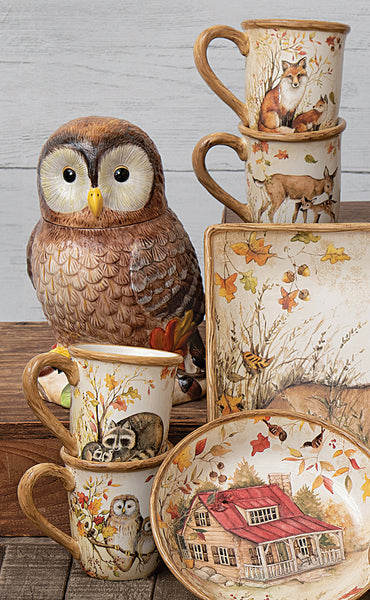 Autumn Wildlife Mugs - Set of 4 - OVERSTOCK