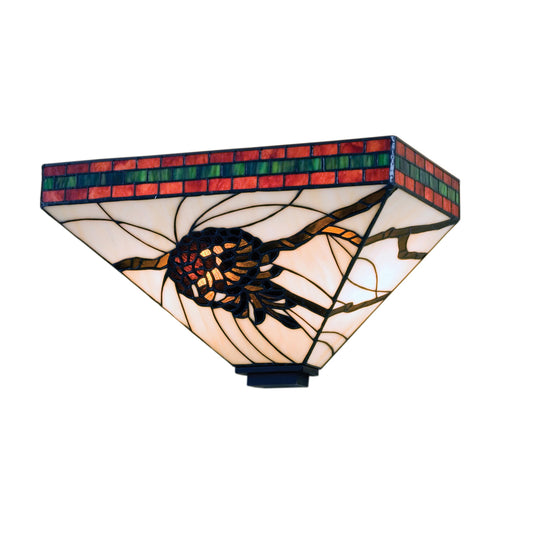 Burgundy Pinecones Inverted Wall Sconce