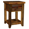 Barnwood Straight Leg 1 Drawer Nightstand with Shelf