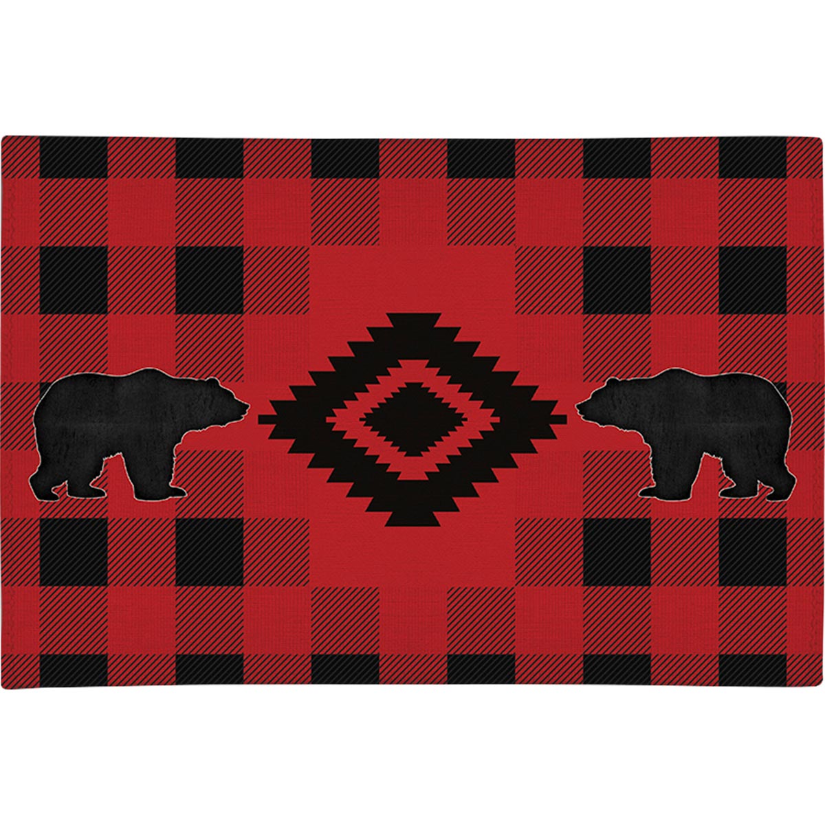 Diamond Plaid Bear Chenille Rug - 5 x 7