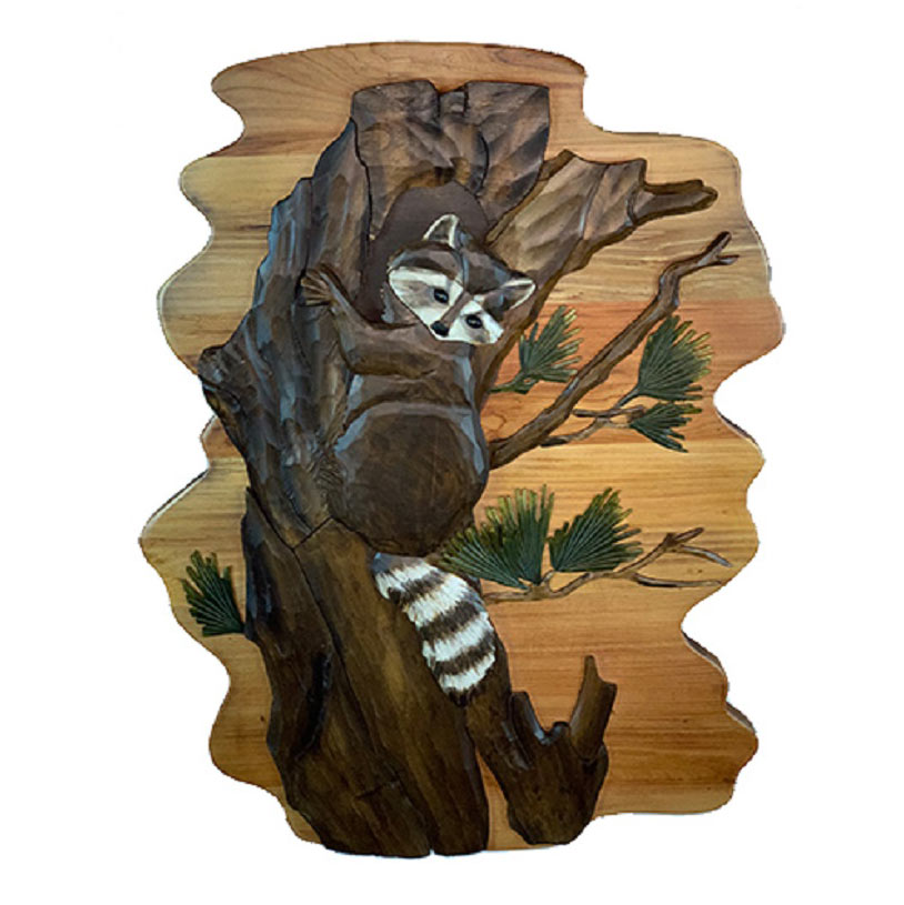 Pine Tree Racoon Wall Art