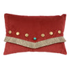 Red Velvet Turquoise Stone Pillow with Fringe