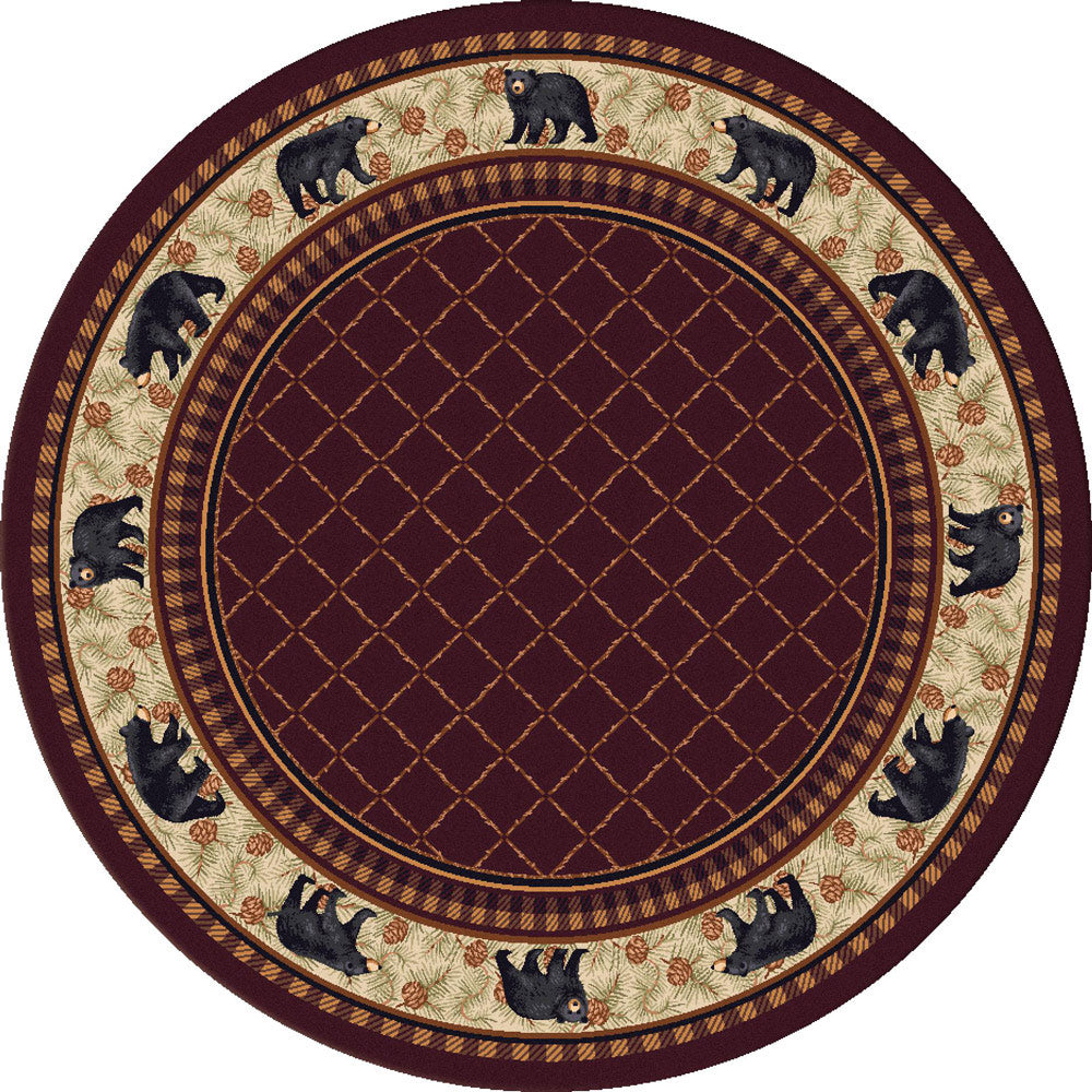Bear Retreat Rust Rug - 8 Ft. Round