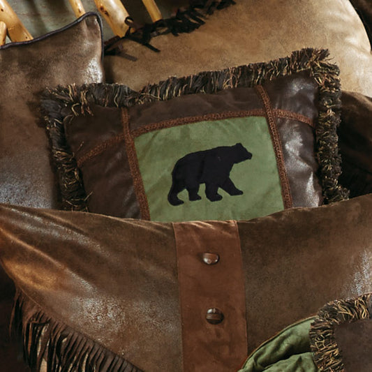 Pine Lodge Bear Square Pillow - OUT OF STOCK UNTIL 07/03/2026