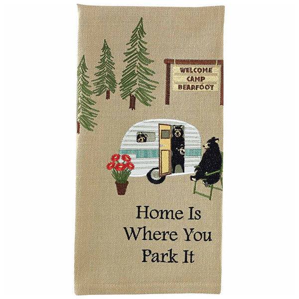 Bear Trailer Trip Embroidered Dishtowels - Set of 6
