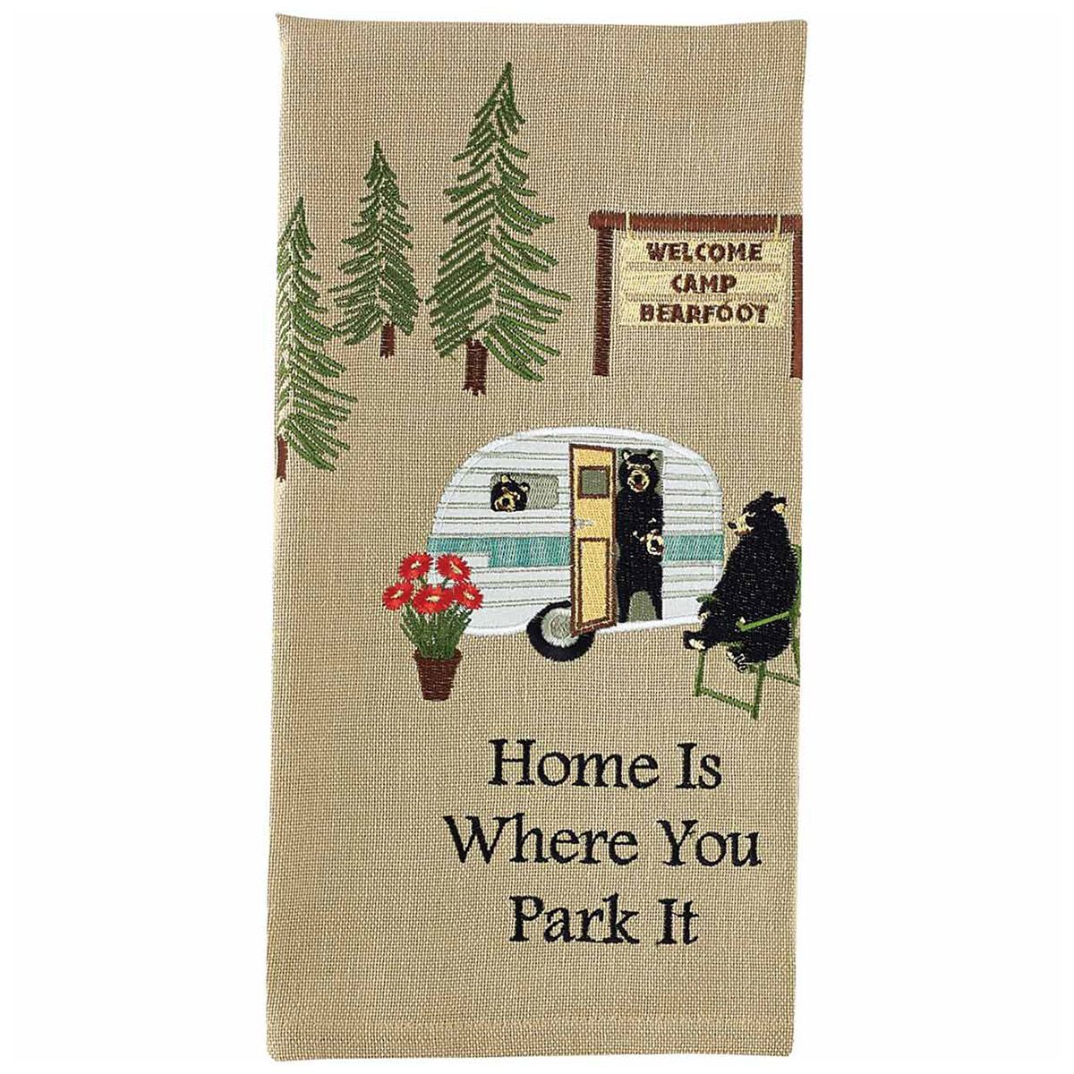 Bear Trailer Trip Embroidered Dishtowels - Set of 6