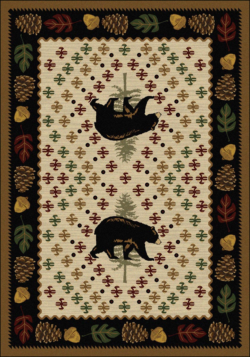 Bear Patchwork Natural Rug - 5 x 8