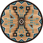 Tribal Turquoise Rug - 8 Ft. Round