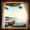 Morning Canoe Personalized Stretched Canvas - Large
