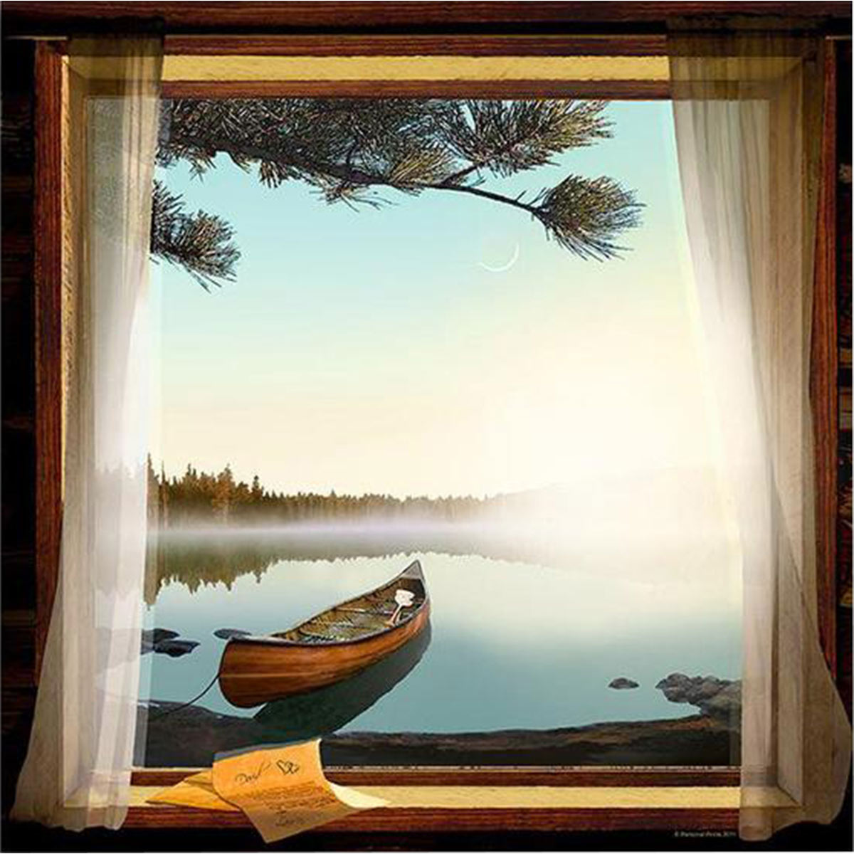 Morning Canoe Personalized Stretched Canvas - Large