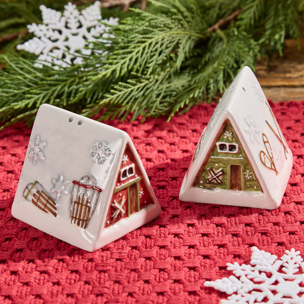 Winter Cabin Salt & Pepper Set - OVERSTOCK