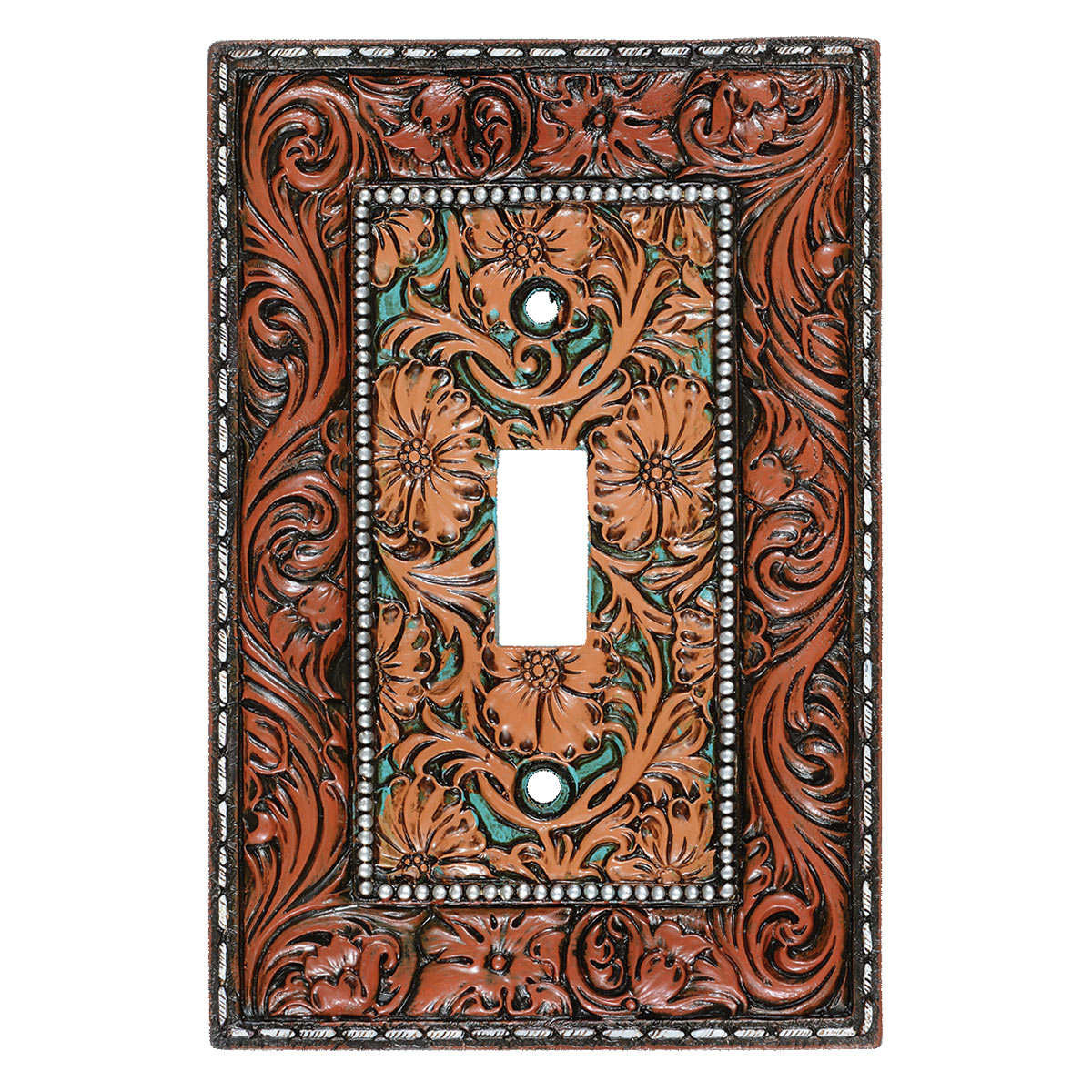 Vaquero Tooled Leather Single Switch Plate