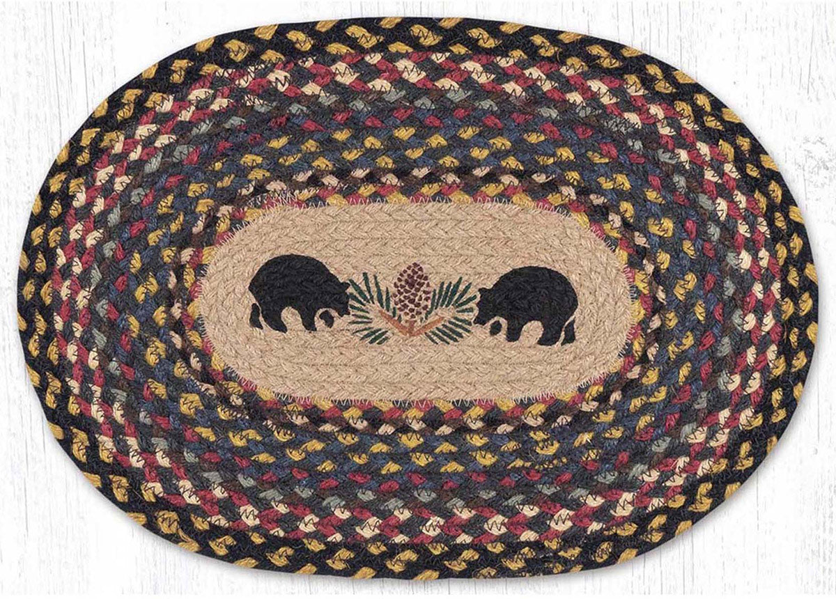 Midnight Bears & Pinecone Placemats - Set of 2