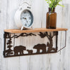 Bear Family Metal Art & Wood Shelf