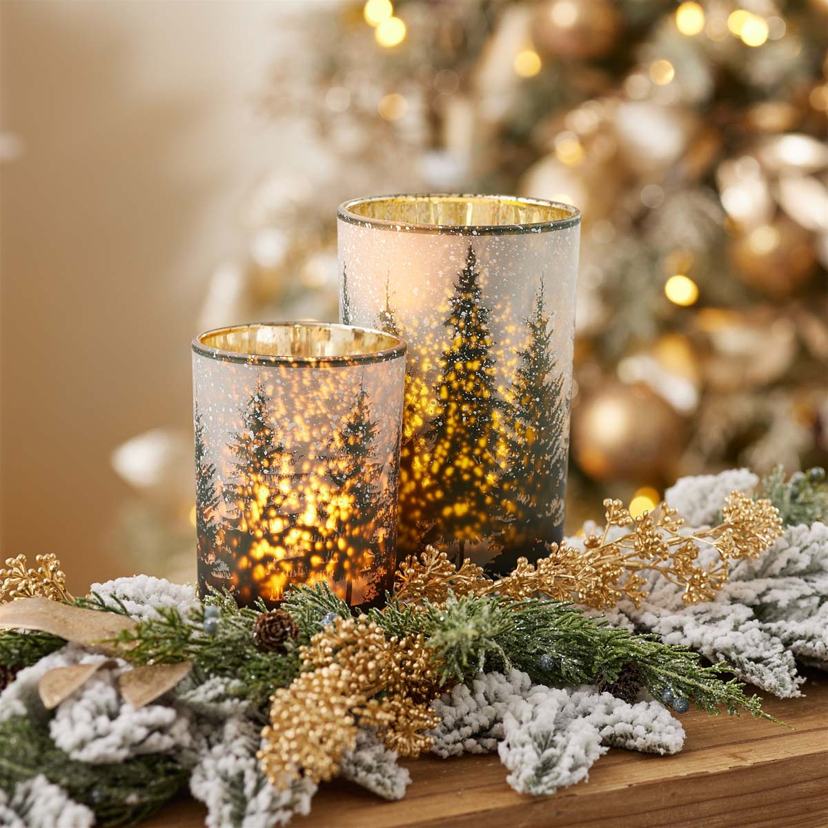 Twinkle Trees Candle Holders - Set of 2