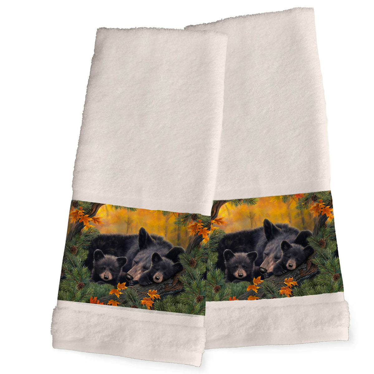 Warm Cozy Bears Hand Towels - Set of 2