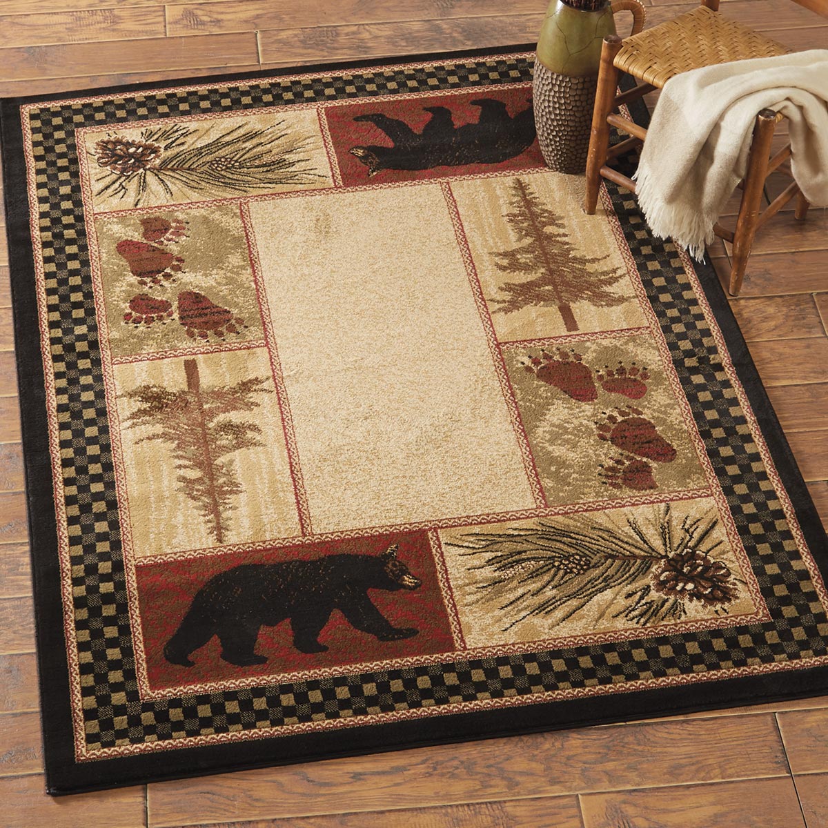 Timber Woods Bear Rug - 9 x 13