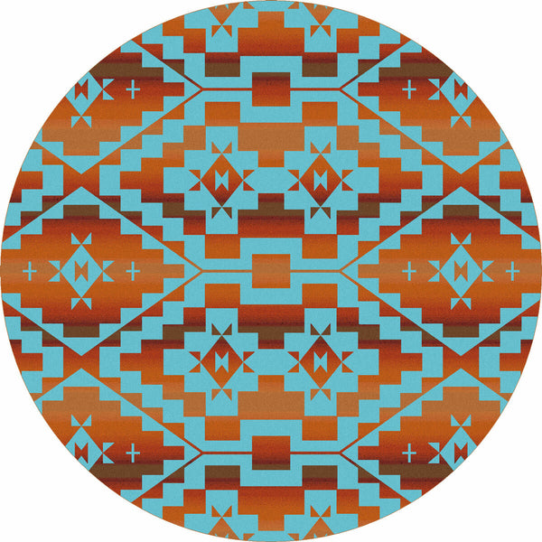 Sacred Trail Red Burst Rug - 8 Ft. Round