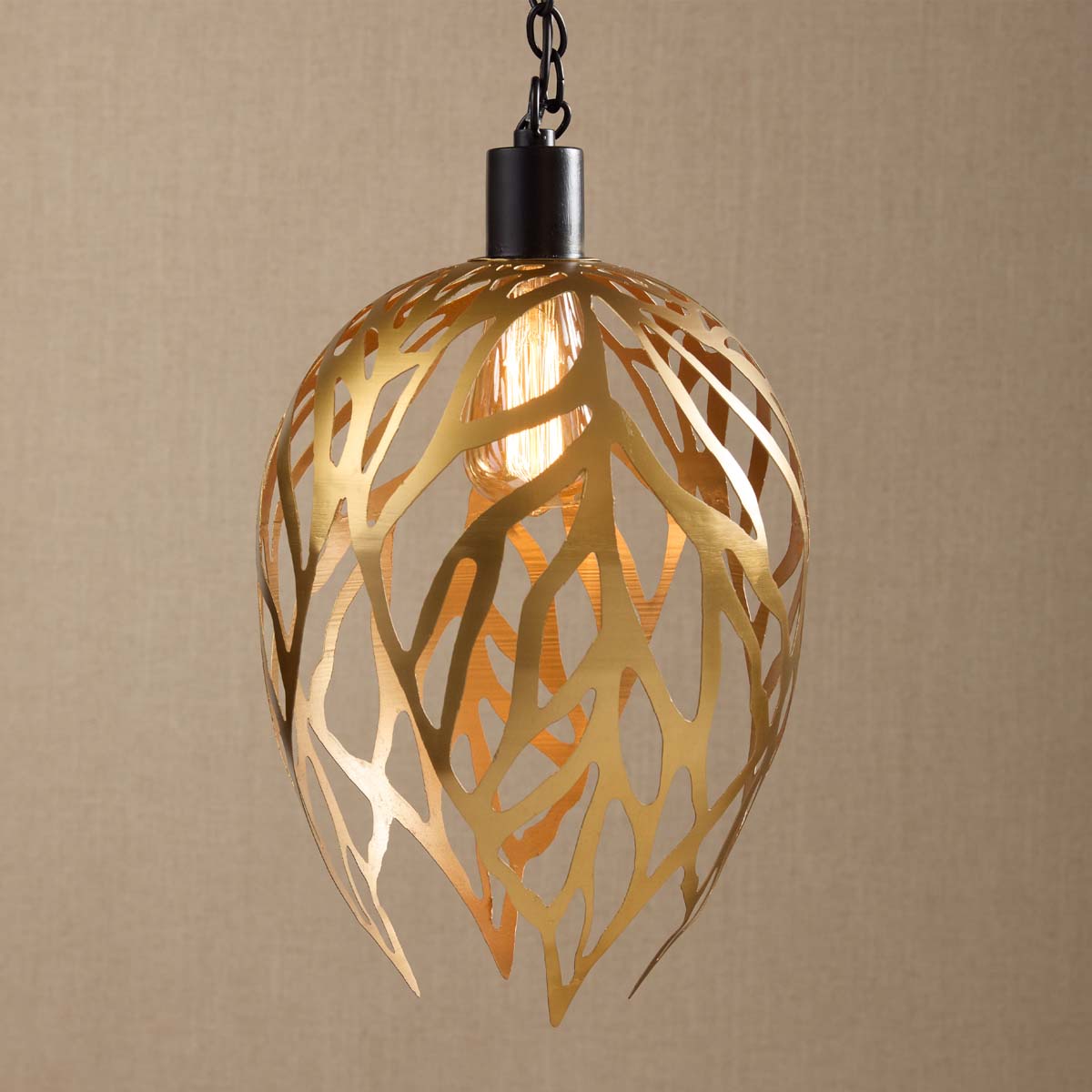 Golden Foliage Pendant Light