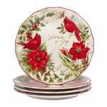 Christmas Cardinal Dinner Plates - Set of 4