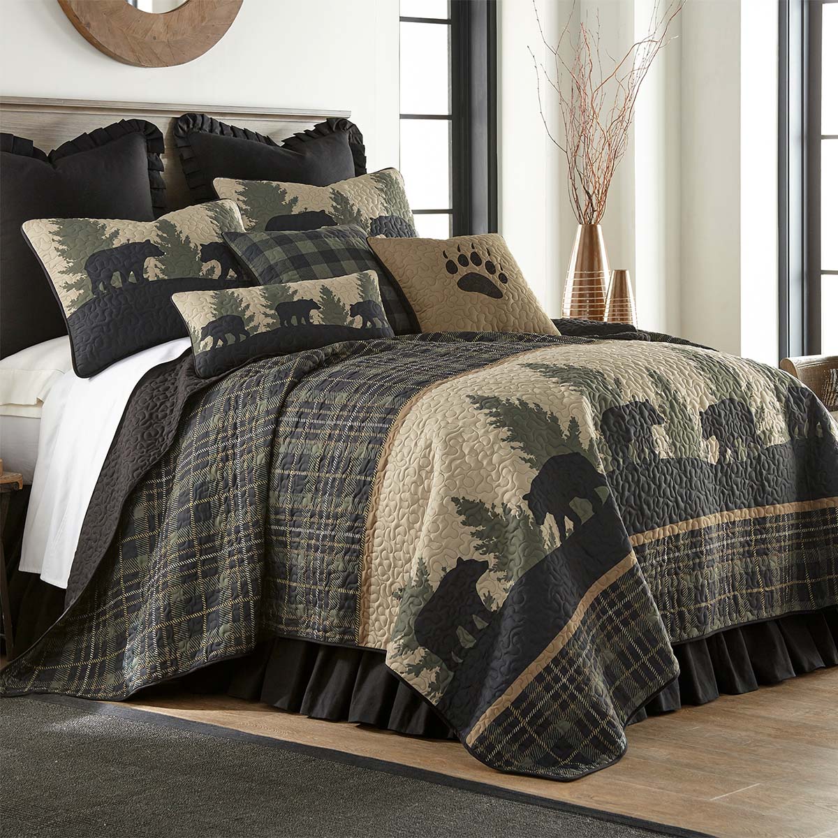 Timberland Plaid Bear Quilt - Cal King