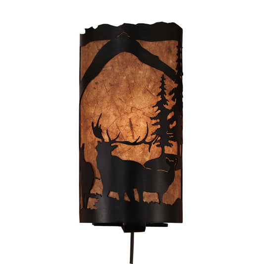 Elk Scene Panel Sconce