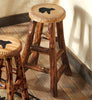 Carved Wood Bear Barstool - Large
