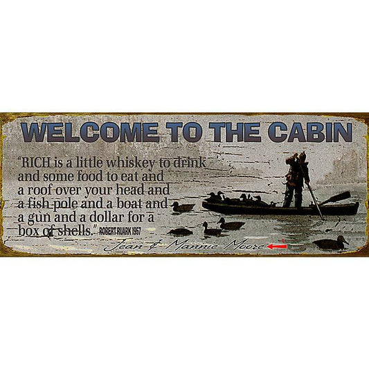 Welcome Cabin Sign - 14 x 36