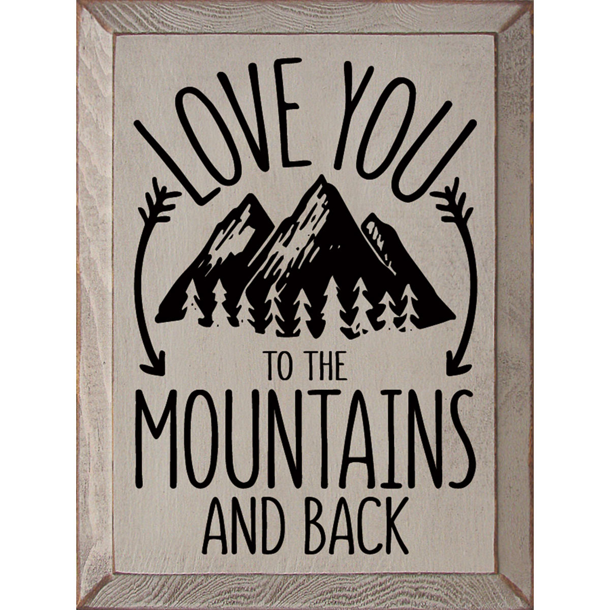 Love You Wood Sign - Putty & Black